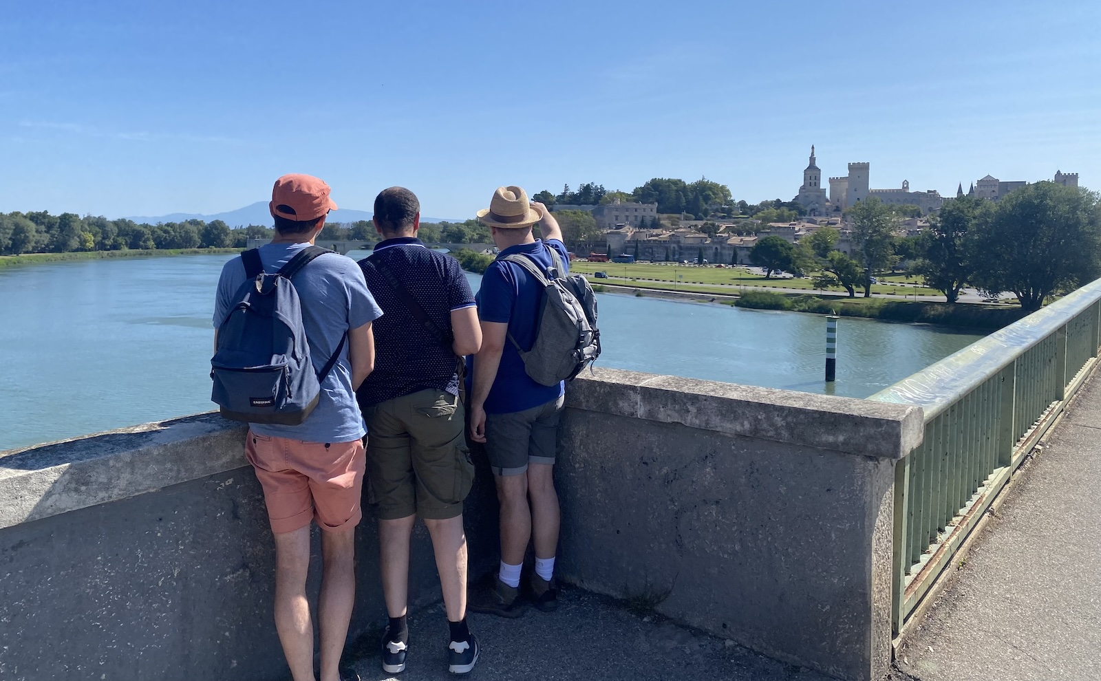 Looking across the Rhône to medieval Avignon, in southern France